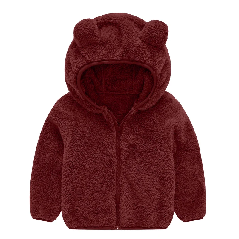 Damen Fleecejacke mit niedlichem Bärenohren-Design