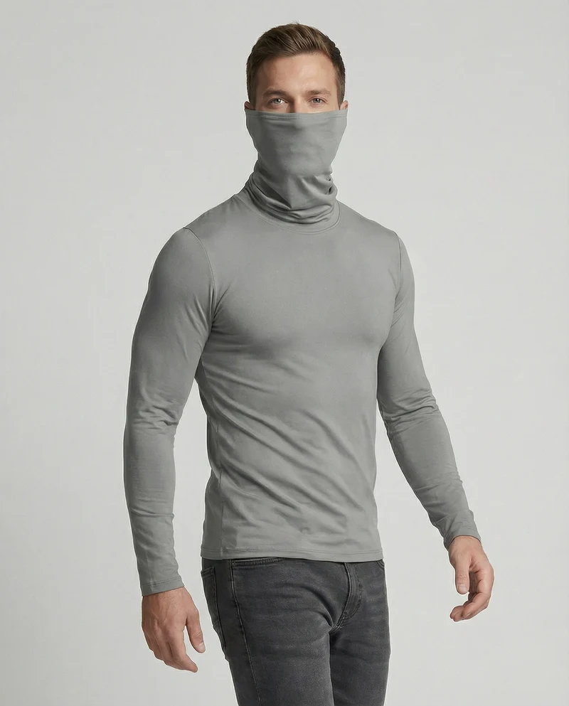 Herren Funktionsshirt mit hohem Kragen und innovativem Feuchtigkeitsmanagement