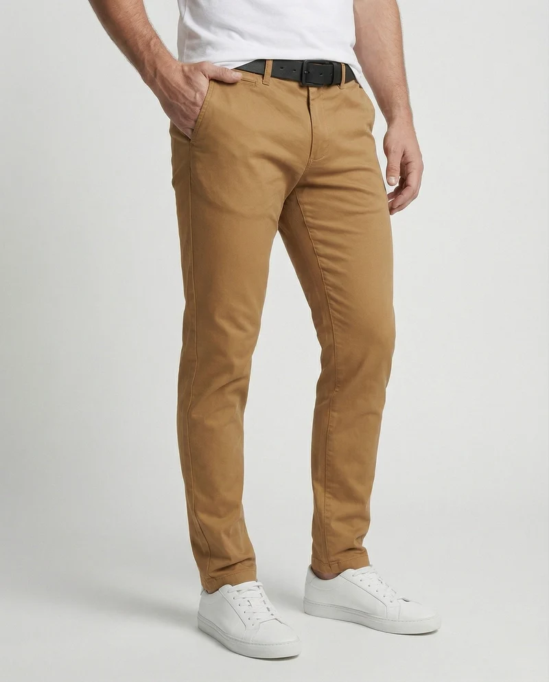 Herren Chinohose Slim Fit mit Elastikbund