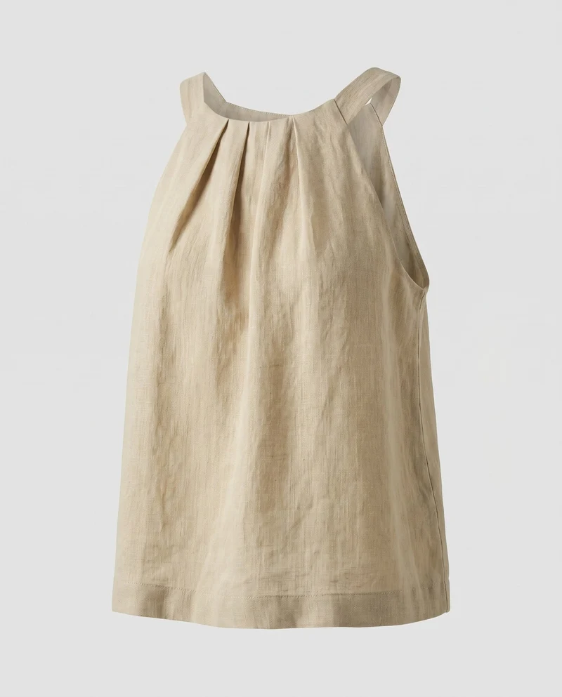 Damen legeres Leinenoberteil mit eleganten Spaghettiträgern