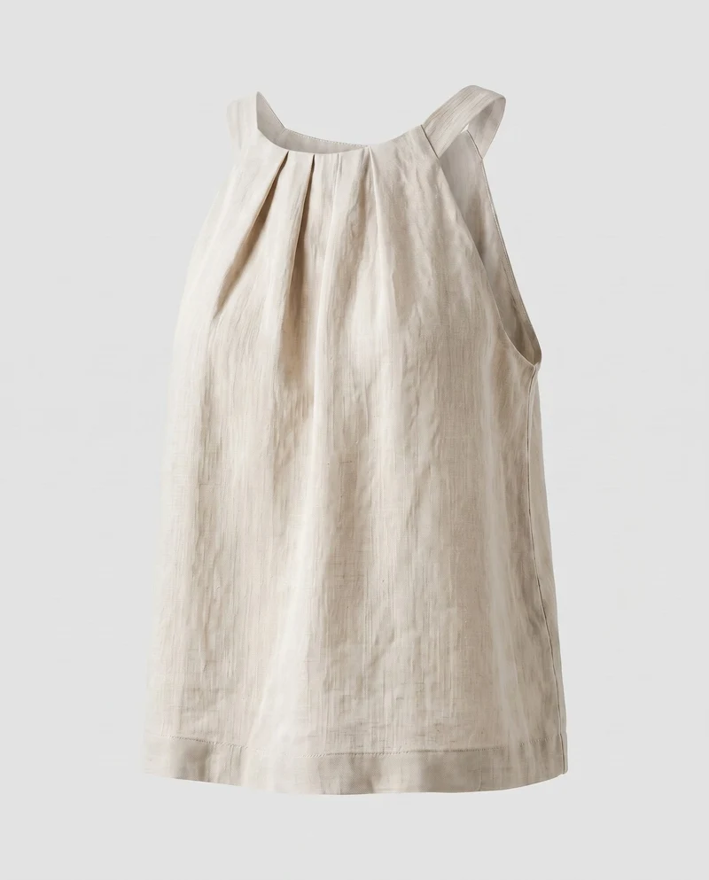 Damen legeres Leinenoberteil mit eleganten Spaghettiträgern