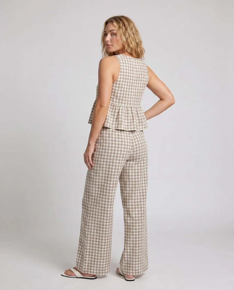 Damen lässiges Zweiteiler-Set mit voluminösem Oberteil und weit geschnittener Hose