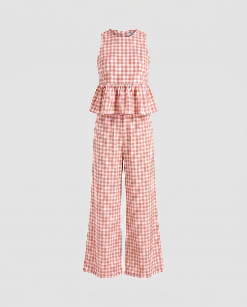 Damen lässiges Zweiteiler-Set mit voluminösem Oberteil und weit geschnittener Hose