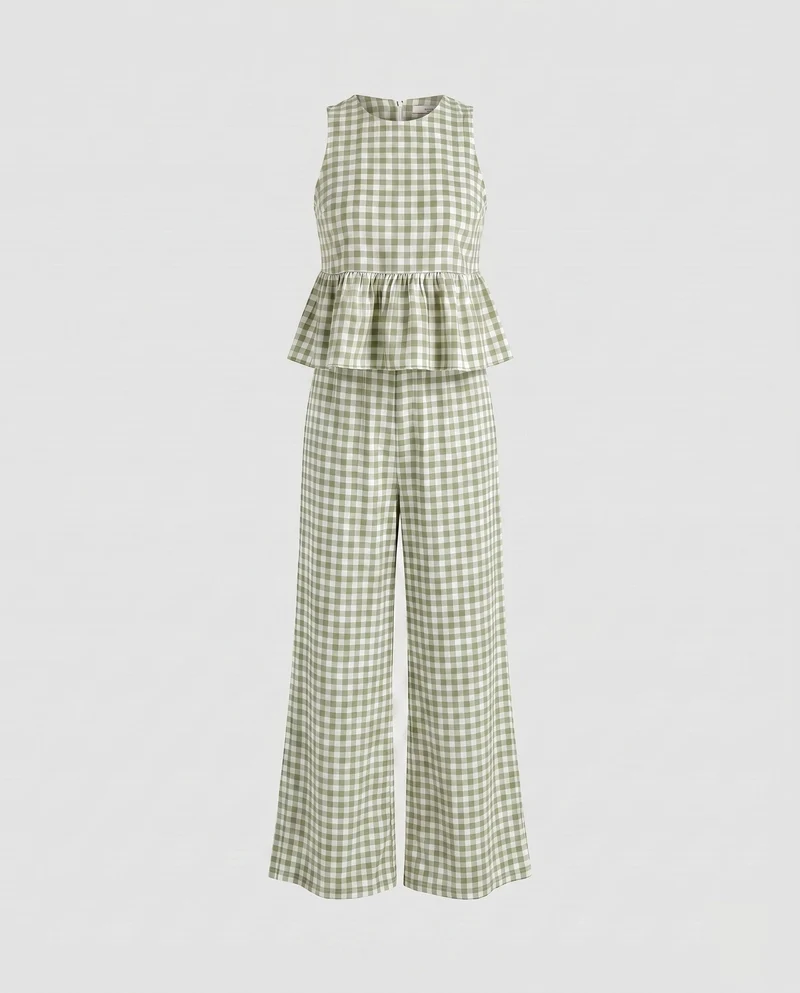 Damen lässiges Zweiteiler-Set mit voluminösem Oberteil und weit geschnittener Hose
