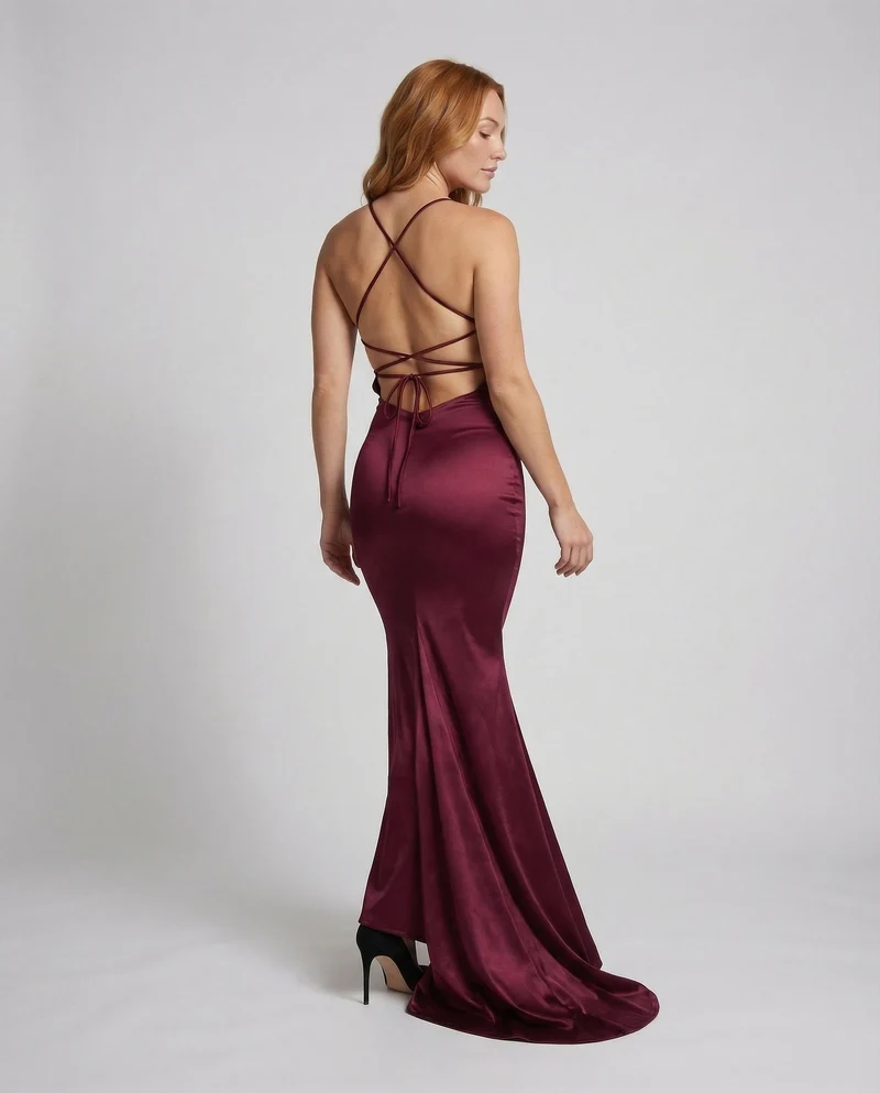 Damen Maxikleid Meerjungfrauen-Schnitt Spaghettiträger