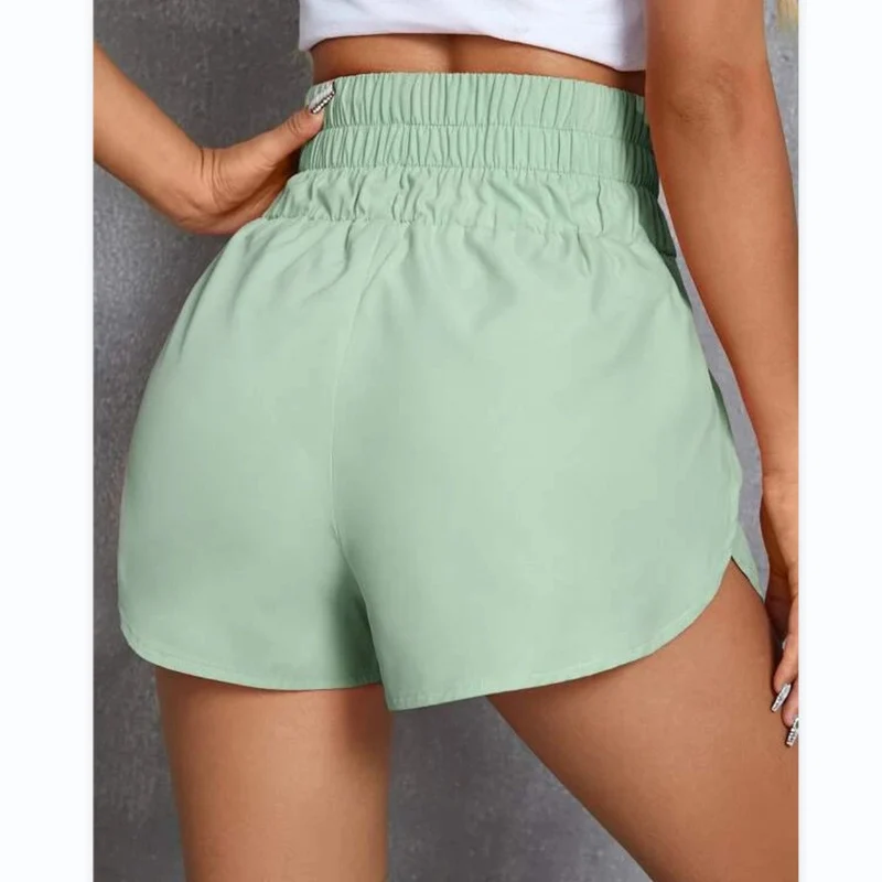 Elastische Shorts mit hoher Taille