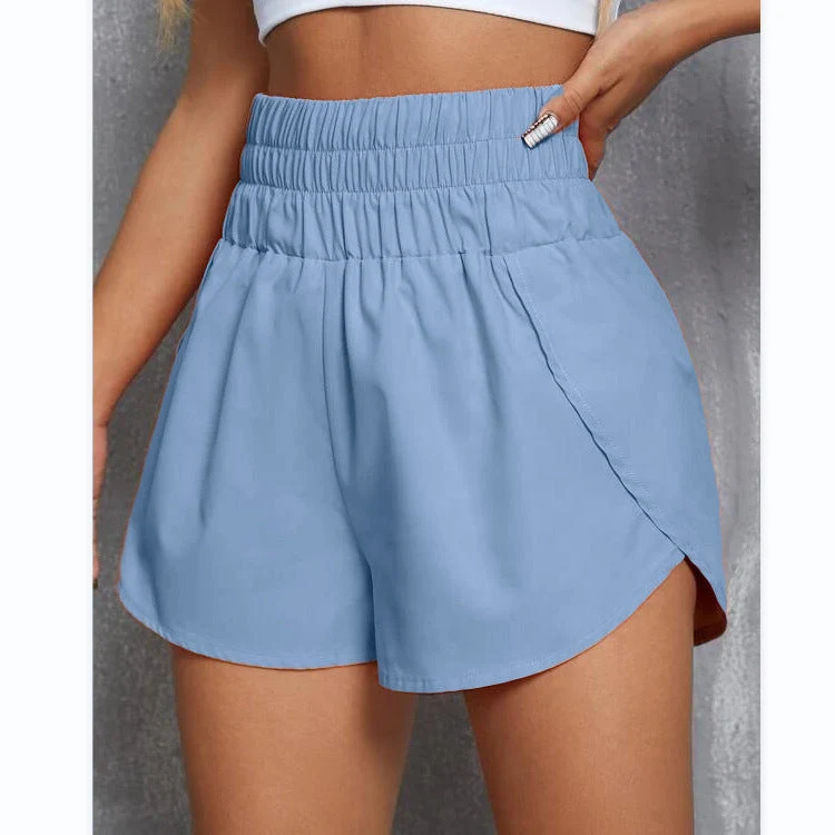 Elastische Shorts mit hoher Taille