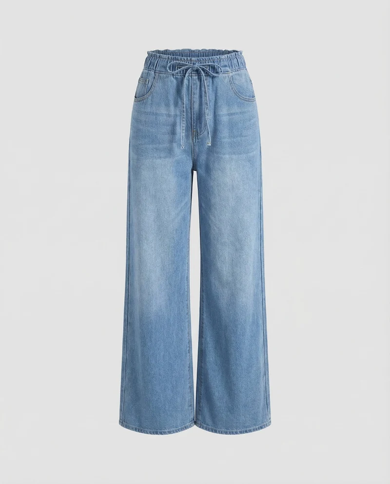 Damen Paperbag Jeans High Waist