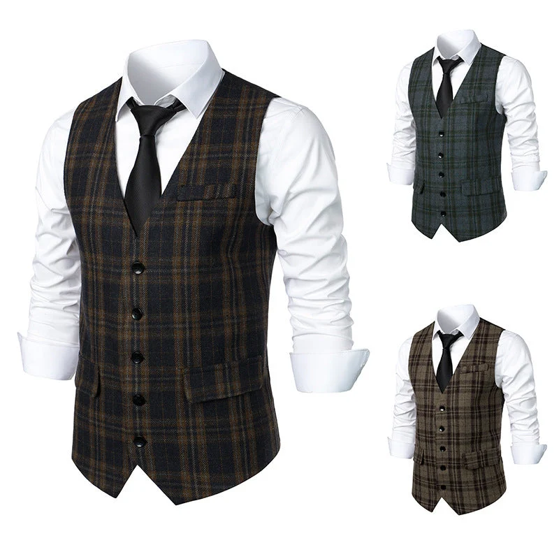 Herren klassische Karoveste mit elegante Schnitt und praktischen Taschen Nord Taschen