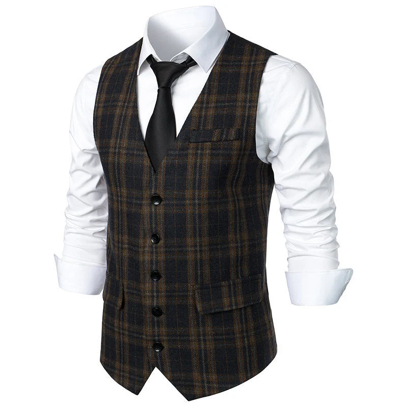 Herren klassische Karoveste mit elegante Schnitt und praktischen Taschen Nord Taschen