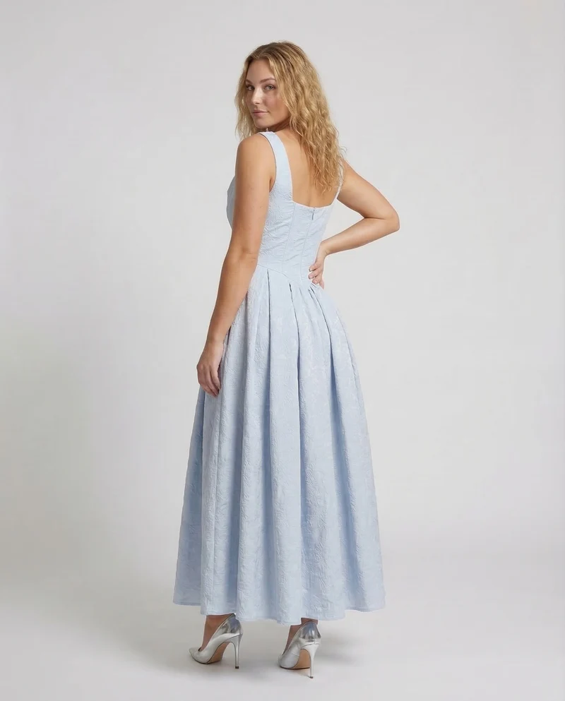 Damen Abendkleid Jacquard Korsage