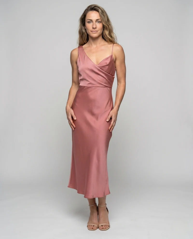 Damen elegantes satin Abendkleid