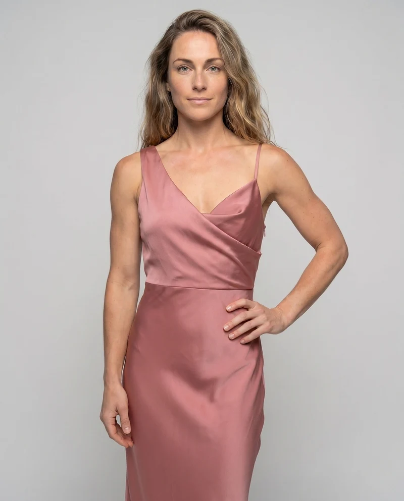 Damen elegantes satin Abendkleid