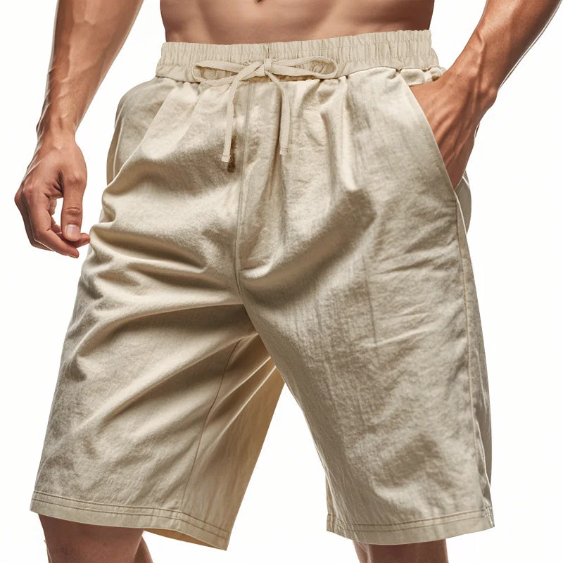 Herren nan lässige Baumwollmix Freizeitshorts mit elastischem Bund und Seitentaschen