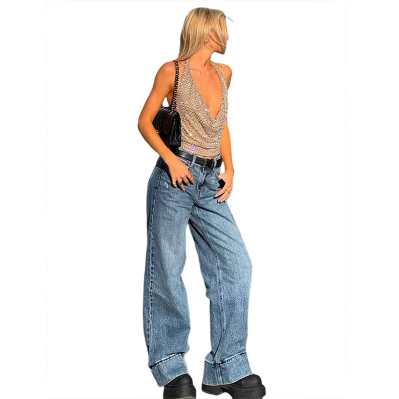 Damen Glamouröses Top mit verführerischem Rückenausschnitt und schimmerndem Netzdesign
