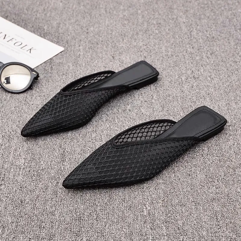 Damen spitze Mules mit Netzdesign