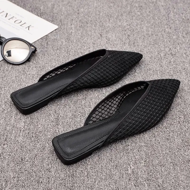 Damen spitze Mules mit Netzdesign