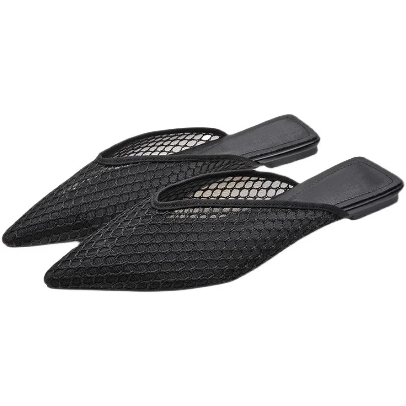 Damen spitze Mules mit Netzdesign
