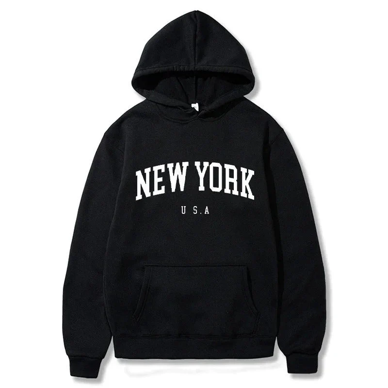 Damen Kapuzenpullover mit modischem New York Print und bequemer Passform