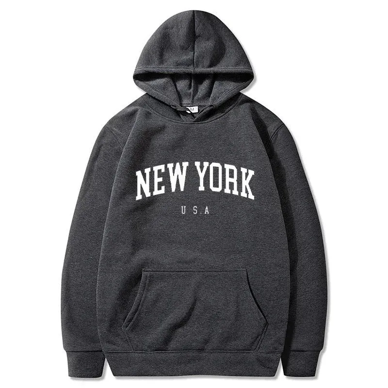 Damen Kapuzenpullover mit modischem New York Print und bequemer Passform