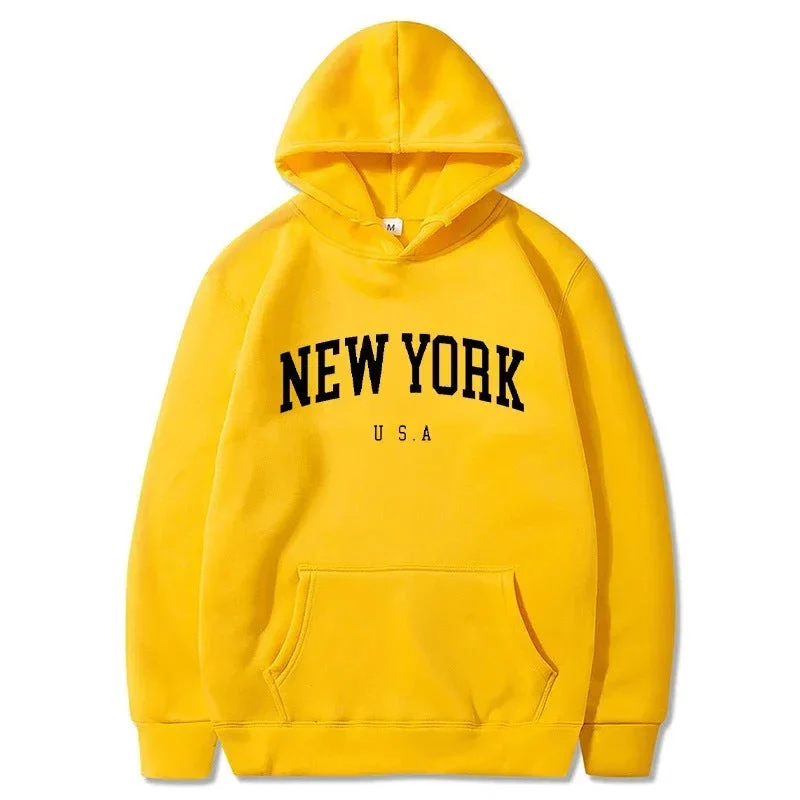 Damen Kapuzenpullover mit modischem New York Print und bequemer Passform