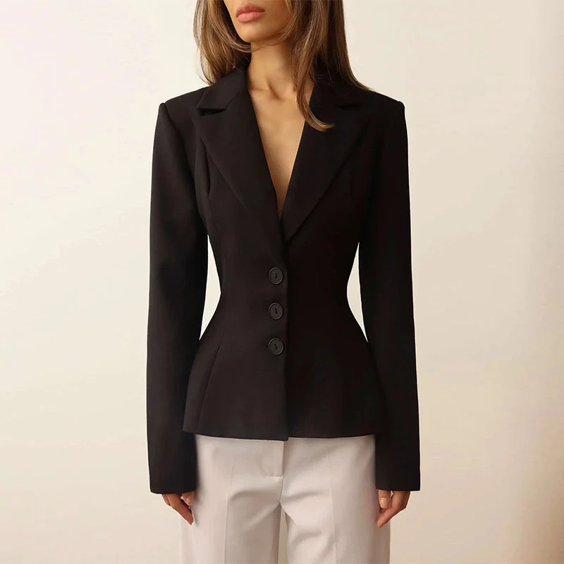 Damen taillierter Blazer mit elegantem Revers