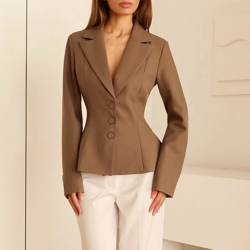 Damen taillierter Blazer mit elegantem Revers