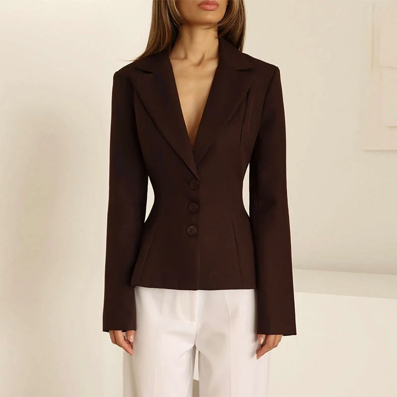 Damen taillierter Blazer mit elegantem Revers