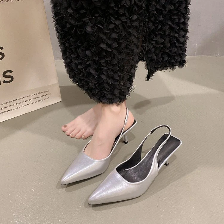 Damen Slingback High Heels mit spitz zulaufendem Design Nord Taschen