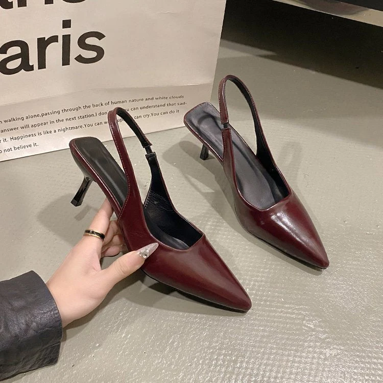 Damen Slingback High Heels mit spitz zulaufendem Design Nord Taschen