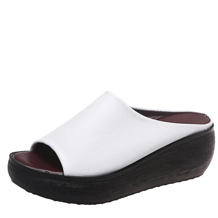 Damen Komfortable Plateau-Sandalen mit weichem Obermaterial und anatomischem Fußbett