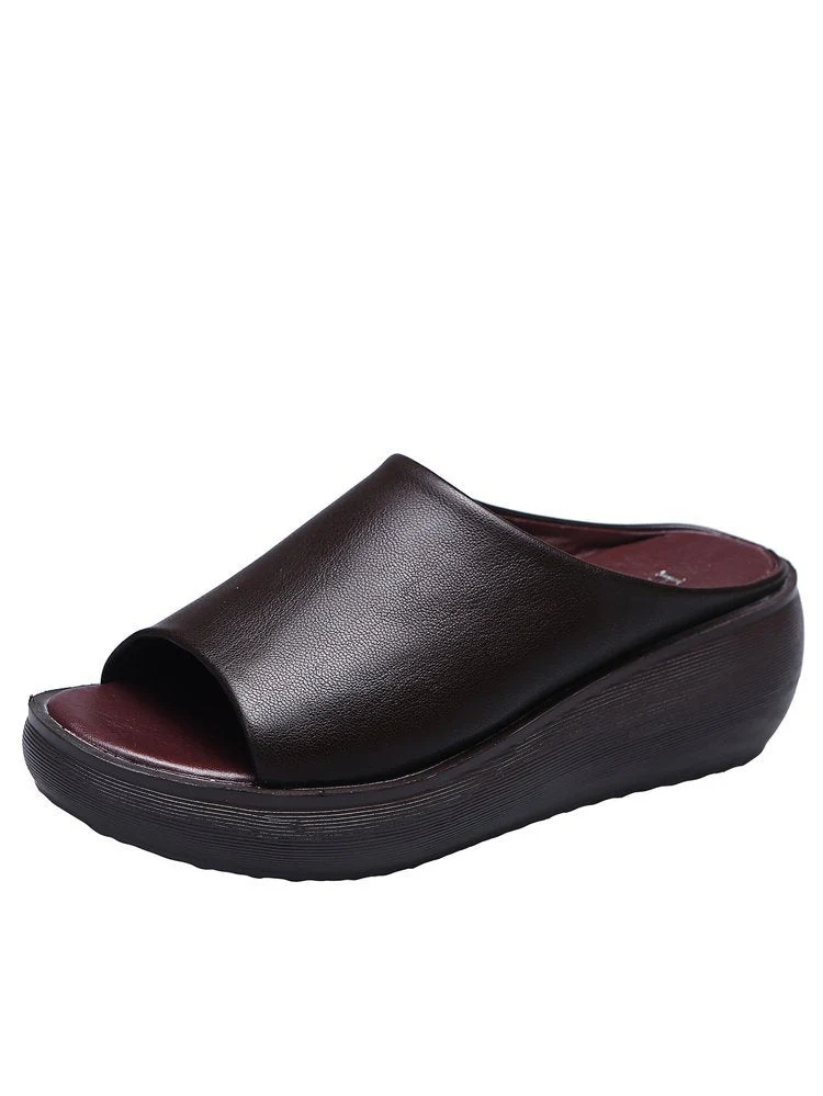 Damen Komfortable Plateau-Sandalen mit weichem Obermaterial und anatomischem Fußbett