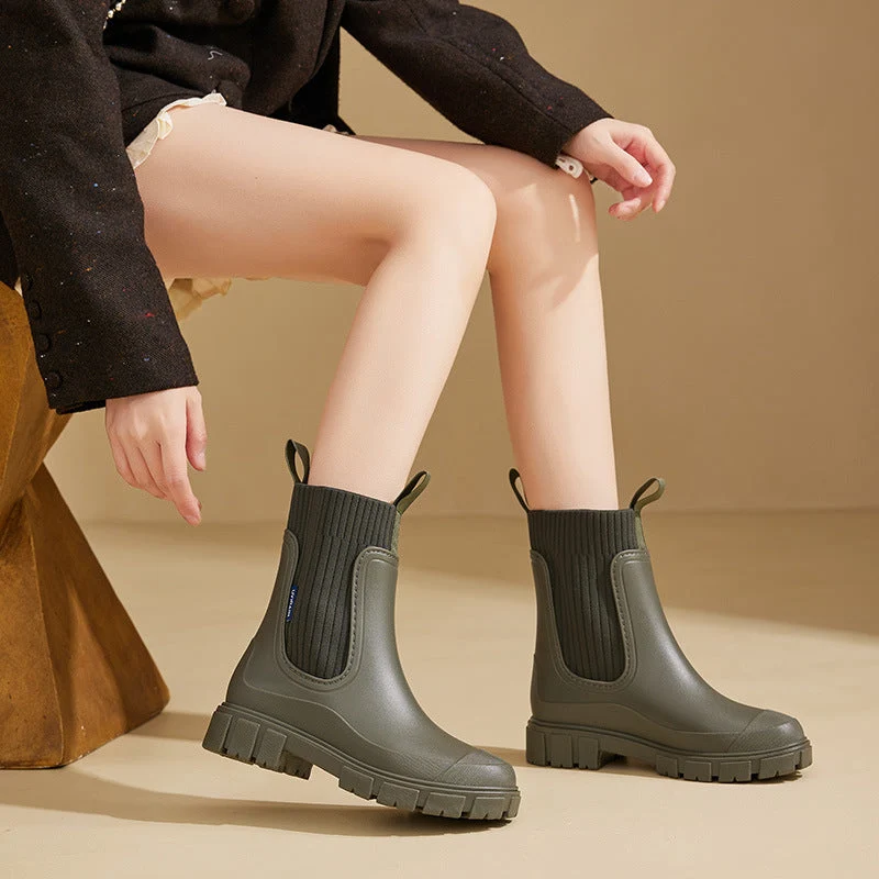 Damen Gummistiefel wasserdicht mit rutschfester Sohle