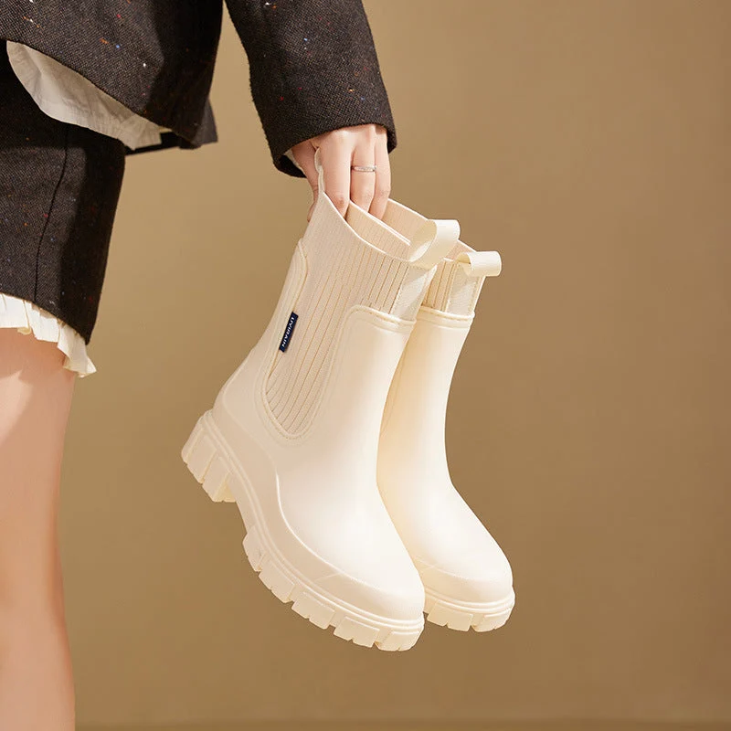 Damen Gummistiefel wasserdicht mit rutschfester Sohle