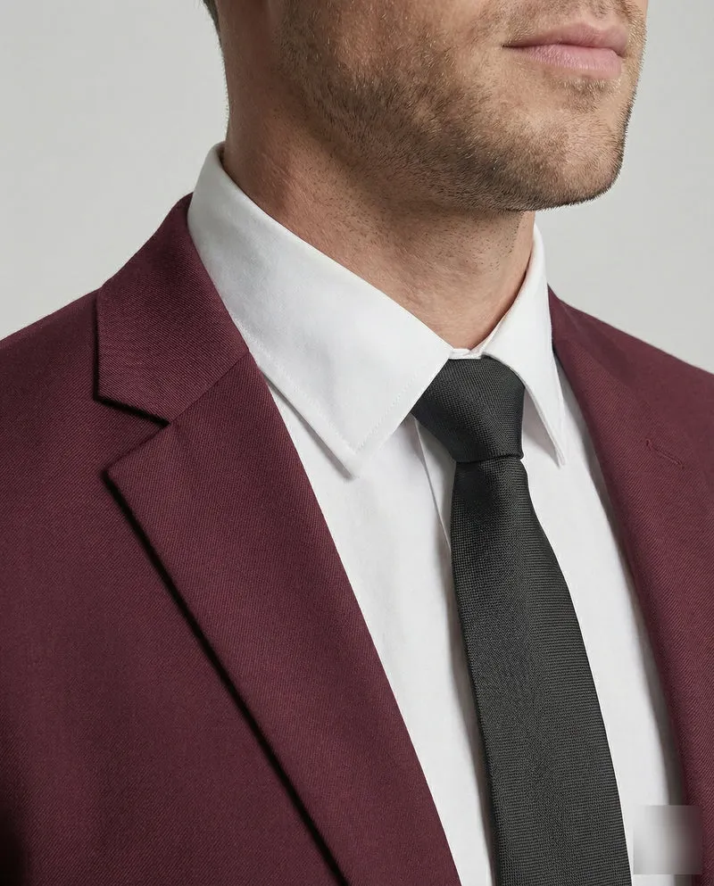Herren nan eleganter einreihiger Anzug schmal geschnitten mit elastischer Hose und klassischem Revers