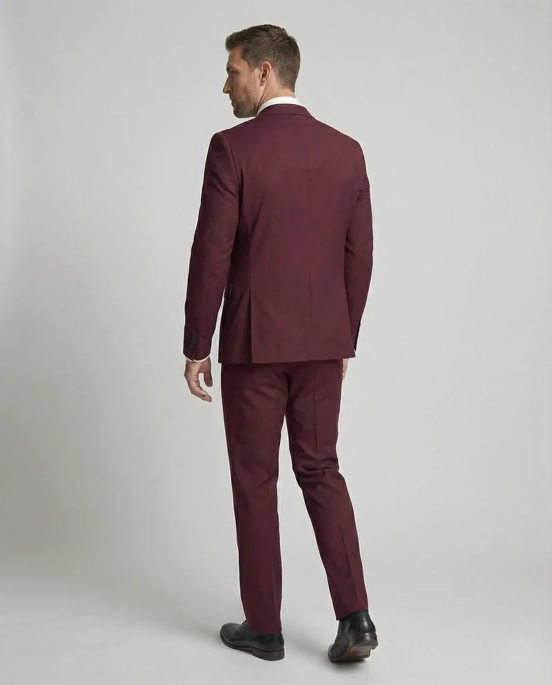 Herren nan eleganter einreihiger Anzug schmal geschnitten mit elastischer Hose und klassischem Revers