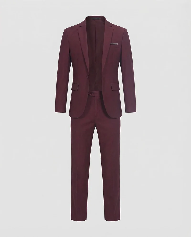 Herren nan eleganter einreihiger Anzug schmal geschnitten mit elastischer Hose und klassischem Revers