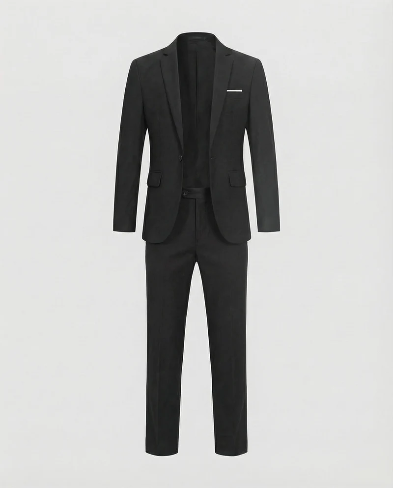 Herren nan eleganter einreihiger Anzug schmal geschnitten mit elastischer Hose und klassischem Revers