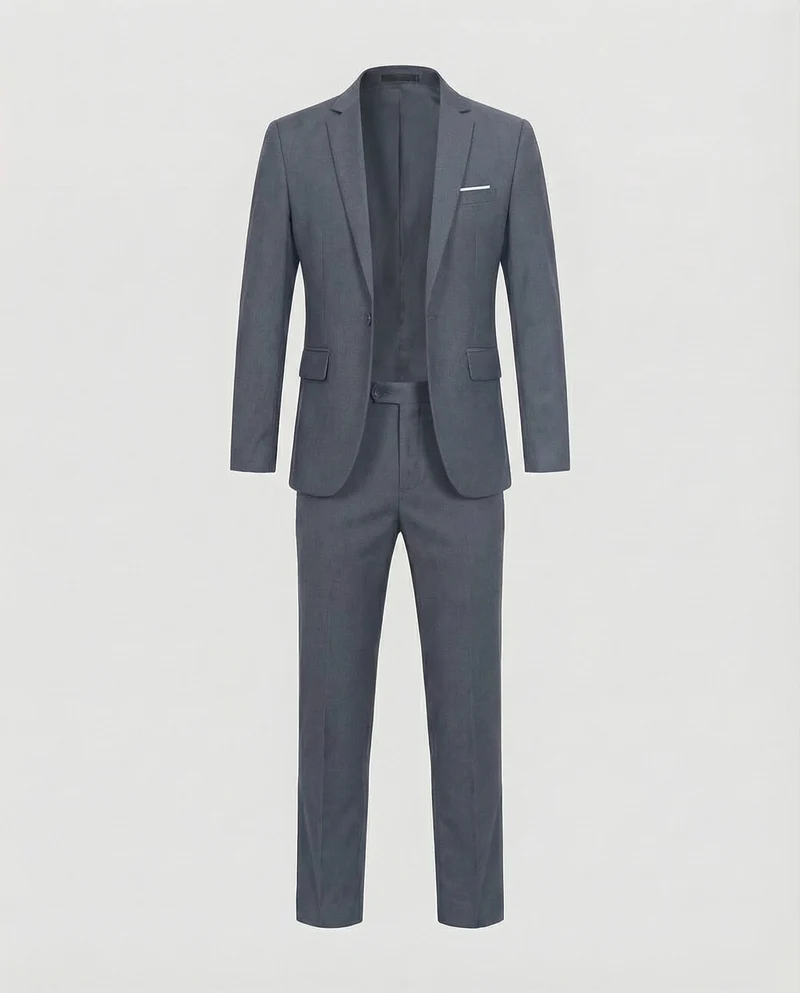 Herren nan eleganter einreihiger Anzug schmal geschnitten mit elastischer Hose und klassischem Revers
