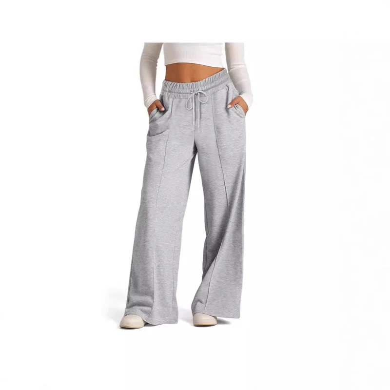 Damen Weit geschnittene Freizeithose mit elastischem Bund und praktischen Eingrifftaschen
