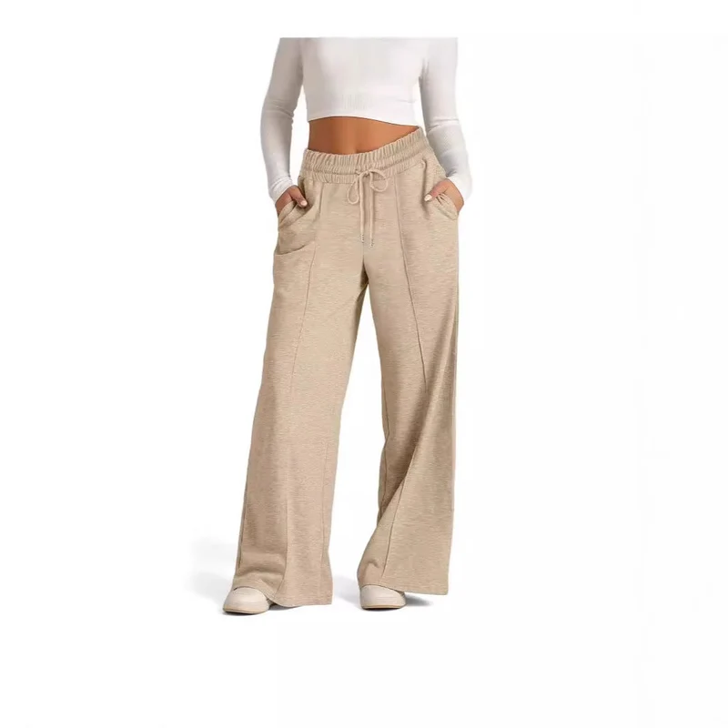 Damen Weit geschnittene Freizeithose mit elastischem Bund und praktischen Eingrifftaschen