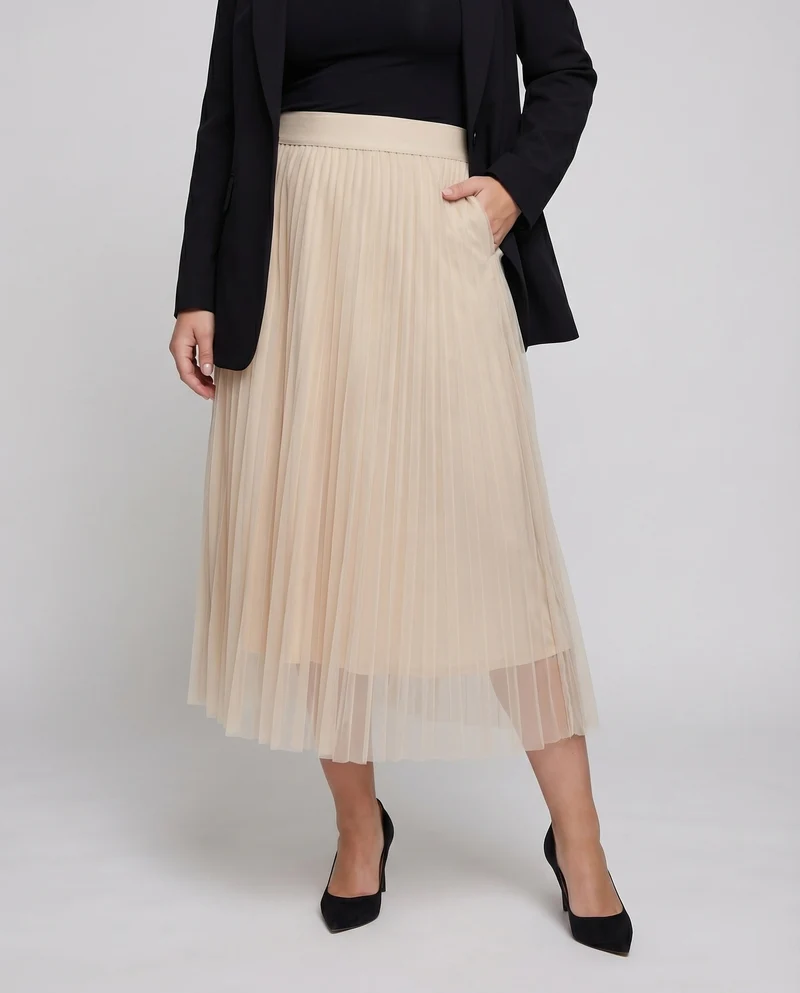 Damen Elegante Glockenform Tüll Plissee-Tüllrock