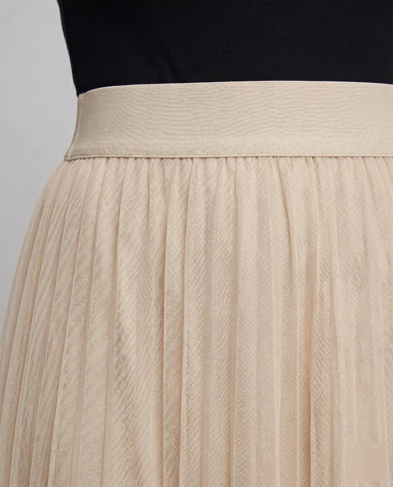 Damen Elegante Glockenform Tüll Plissee-Tüllrock