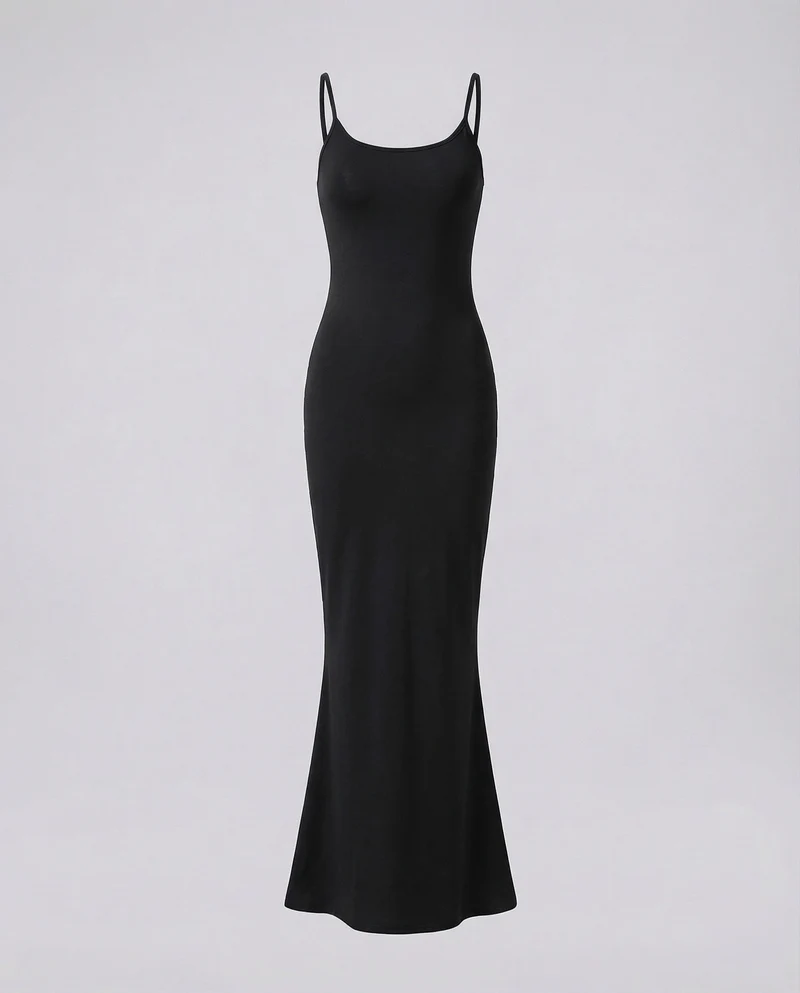 Damen Stretch-Jersey Maxikleid Meerjungfrauen-Saum