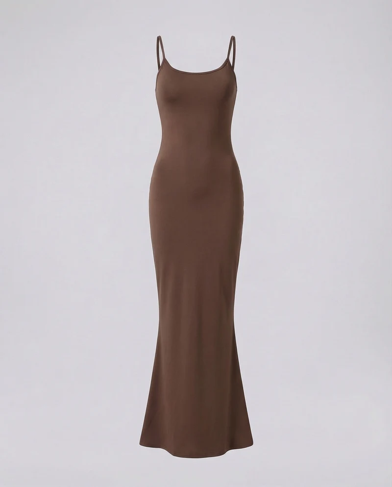 Damen Stretch-Jersey Maxikleid Meerjungfrauen-Saum