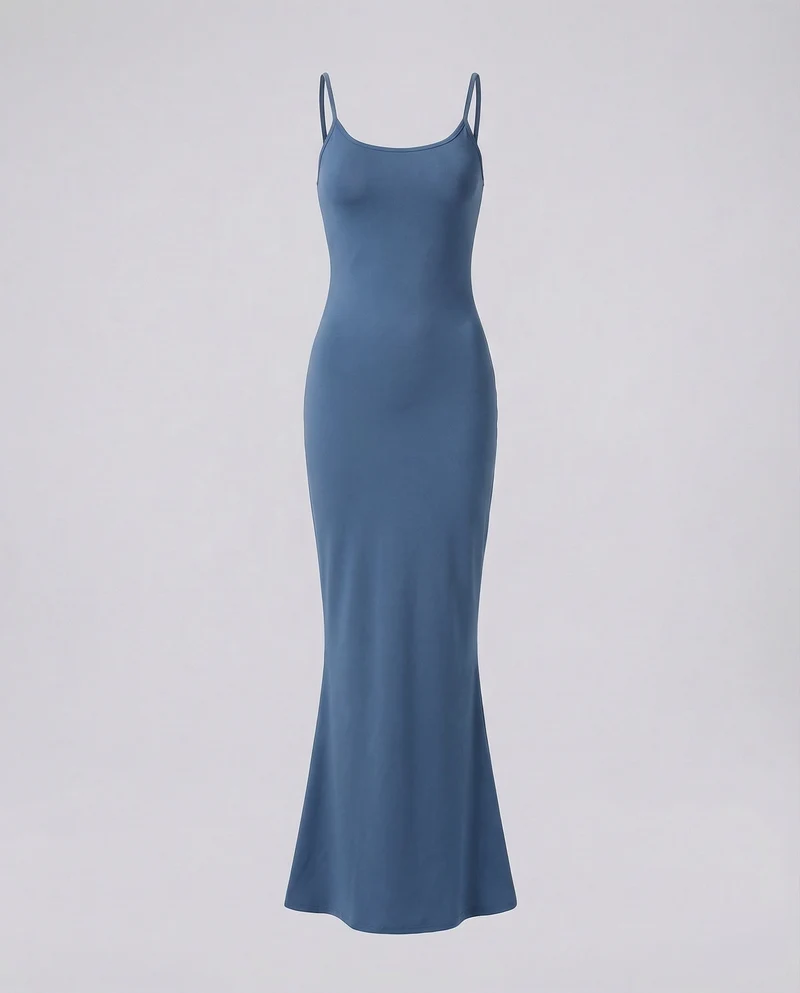 Damen Stretch-Jersey Maxikleid Meerjungfrauen-Saum
