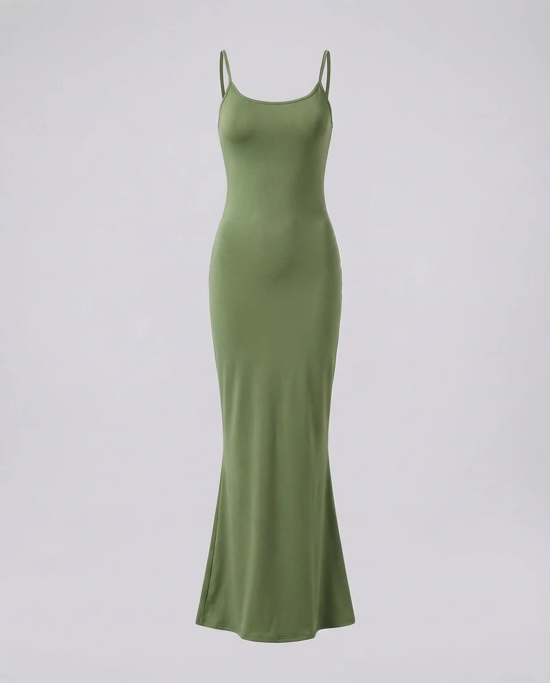 Damen Stretch-Jersey Maxikleid Meerjungfrauen-Saum