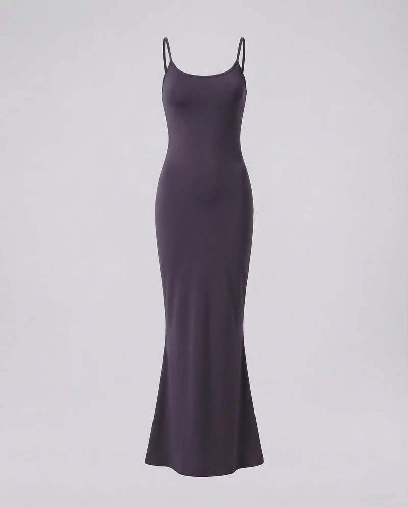 Damen Stretch-Jersey Maxikleid Meerjungfrauen-Saum