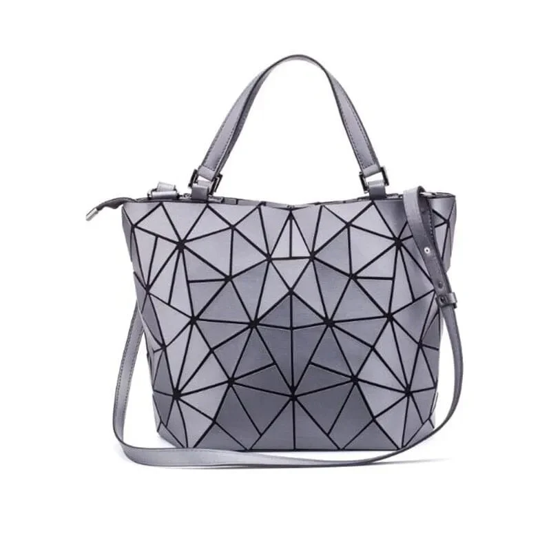 Tasche Geometrisches Muster Blau Funktional für Die Moderne Frau