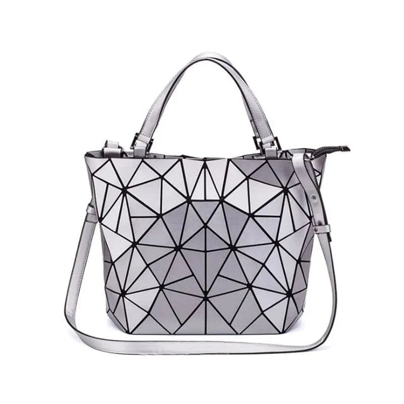 Tasche Geometrisches Muster Blau Funktional für Die Moderne Frau